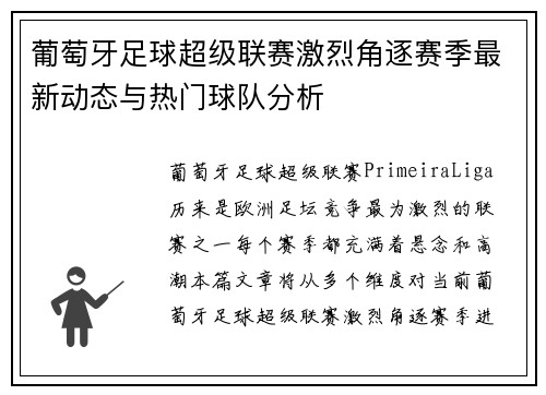 葡萄牙足球超级联赛激烈角逐赛季最新动态与热门球队分析